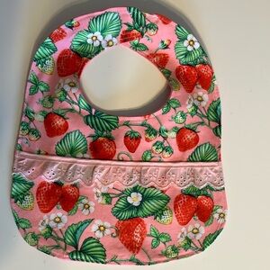 Strawberry Print Baby Bib